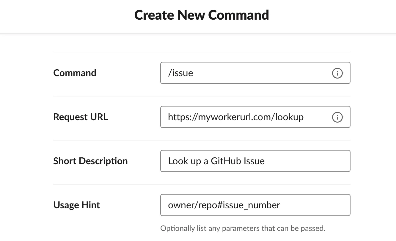 You must create a Slash Command in Slack's dashboard and attach it to a Request URL